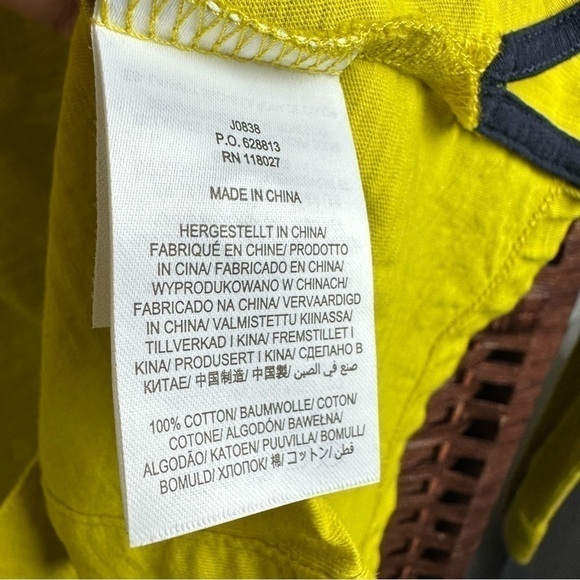 BODEN Neon Yellow Button Down Long Sleeve Collar Shirt 6P - Picture 7 of 8